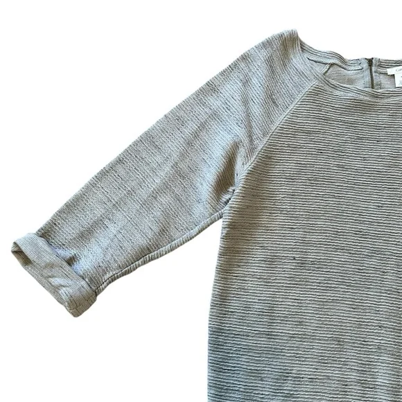 CASLON light gray ribbed 3/4 sleeve sweater dress size Medium - Picture 3 of 8